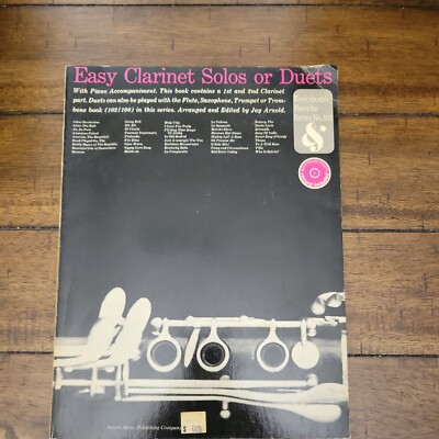 1960 Easy Clarinet Solos Or Duets No 103 With Plastic Sheet Record  Amsco Music