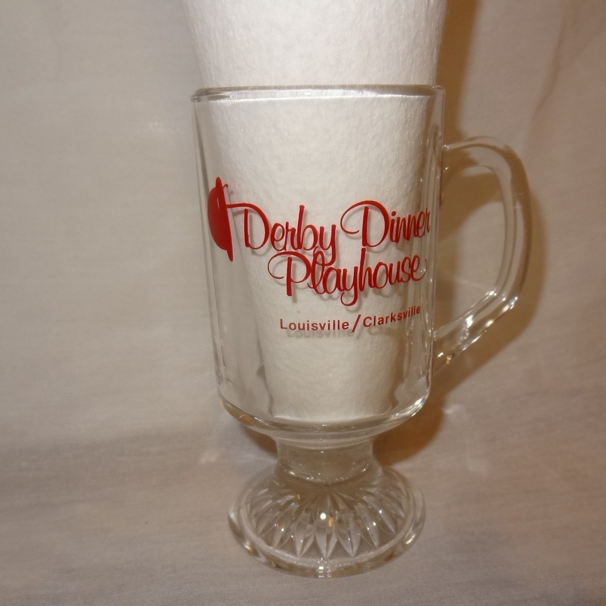 Derby Dinner Playhouse Coffee Mug oz Cup Louisville Clarksville Clear  Glass