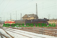 .hist. Bildpostkarte Eisenbahn 03 2162-0 + 118 382-1 Leipzig Hbf 20.3.1976 E11