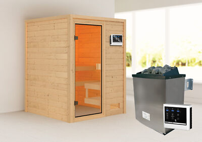 Sauna Massivholzsauna Innensauna Valida 1 inkl. 4,5 kW Ofen ext. Strg. Karibu