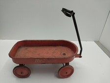 1950's Hy-Speed Red Wagon Miniature 15" x 7" with Steel Wheels Made in USA