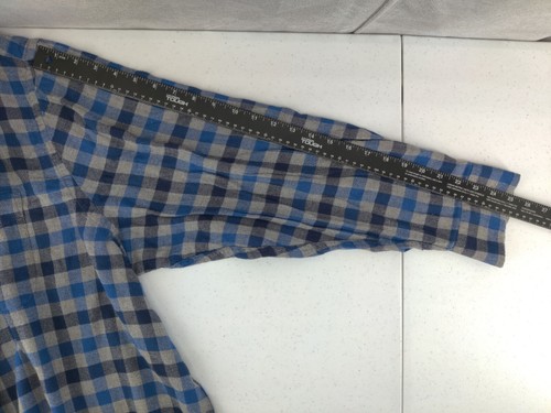 Harbor Bay Shirt Men 3XLT Gray Blue Black Flannel Check Plaid Cotton XXXL Tall - Picture 6 of 11
