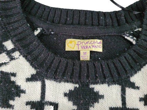 Princess Vera Wang Black and White Sweater Size M - Picture 3 of 4