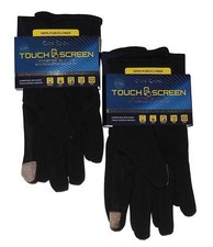  115 Club Room Mens Black Fleece Touchscreen Knit Stretch Winter Gloves Size S