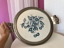 Antik Jugendstil Tortenplatte Metallmontur Porzellan bzw. Keramik gemarkt