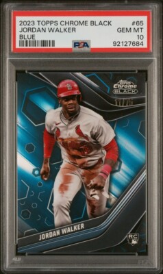 2023 Topps Chrome Black Jordan Walker Blue /75 RC PSA 10 Gem Mint 