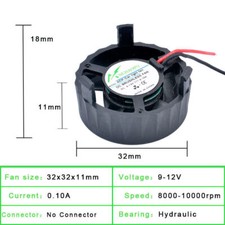 ACP-Car light fan 9-12V Dia 32mm round small light cooling fan