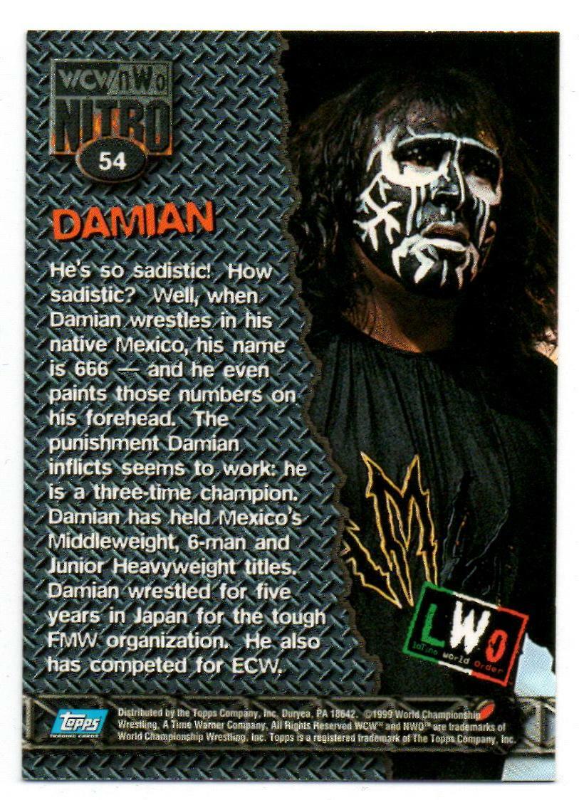 Damian 666 Signed WCW Wrestling Trading Card LWO Topps 1999 #54