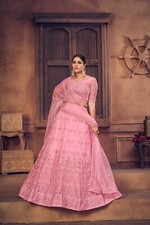 Designer Pink Net Pakistani Weadding Wear Indian Wedding Wear Lehenga Choli