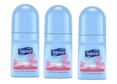 Suave Powder Roll-On Antiperspirant Deodorant  2.7oz(80g) Each  3 Pack