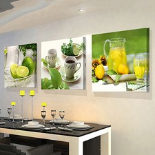 3pcs Modern Fruits Lemon Canvas Painting Wall Pictures For Living