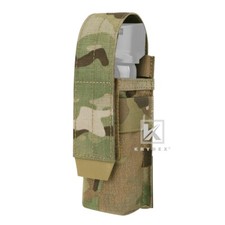 KRYDEX Tactical Flashlight Holster Low Profile Modular MOLLE PALS + Belt Camo