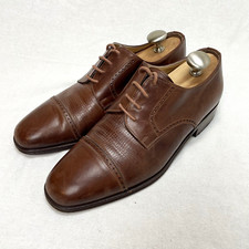 Custom Manali Italy Size 42 US 9 Brown Lace Up Oxford Leather Dress Shoes