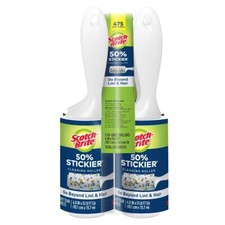 Lot of 5 Scotch-Brite 3M Lint Roller 50 Stickier 95 Sheets Pet Hair, Crumbs