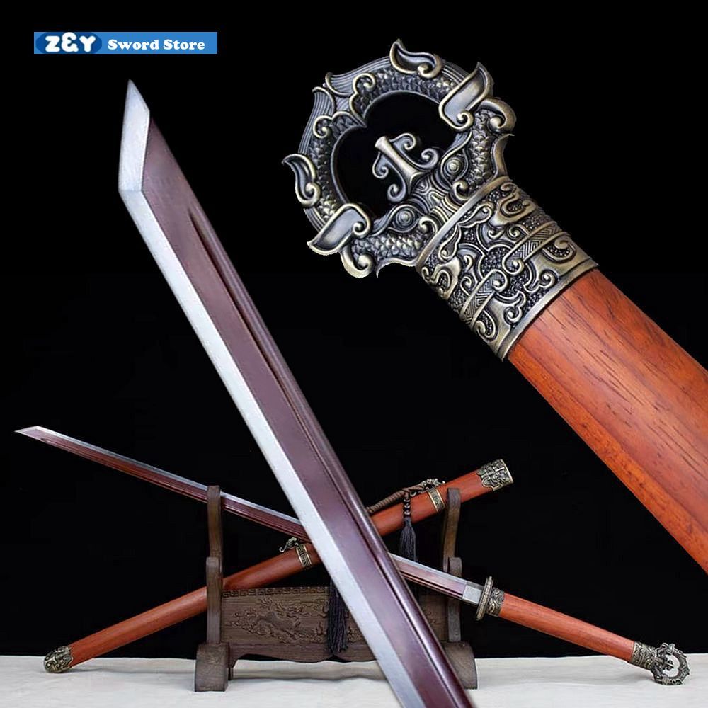 DAO様 Red Lotus Tang Dao Chinese Kung Fu Broadsword Sword Manganese