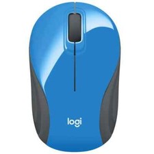 Logitech M187 Wireless Mini Mouse Pocket Portable Sized Blue/Black