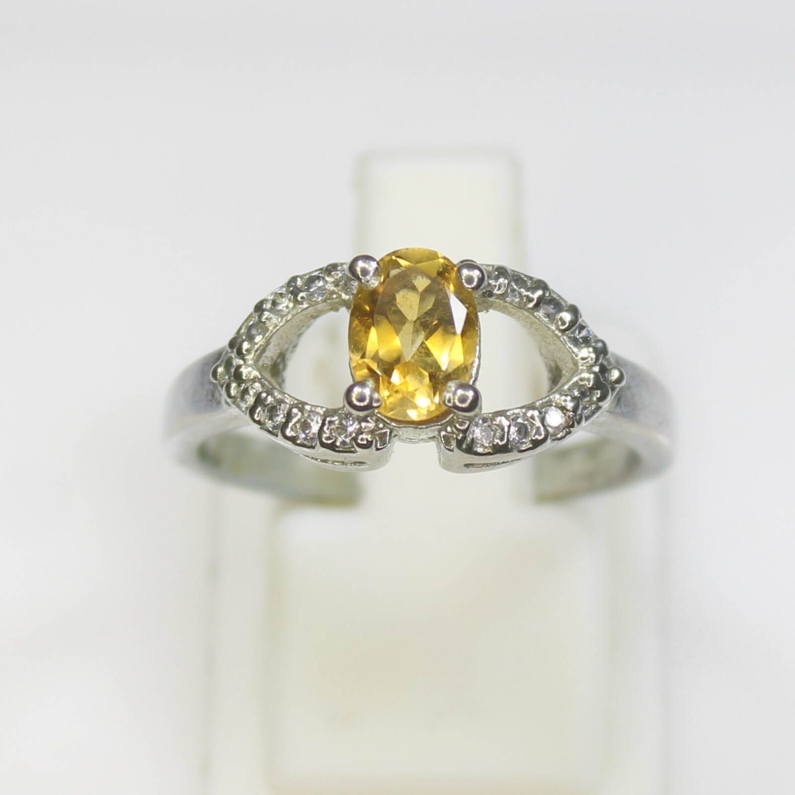 Natural Yellow Citrine Solitaire Ring in Sterling Silver - All Sizes Available