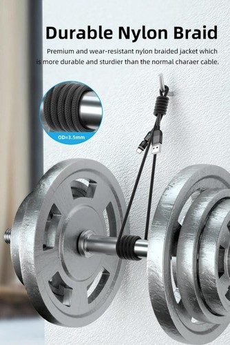 540° 3-in-1 Magnetic USB Charging Cable 3A Fast Charger Type-C Micro USB Tips - Photo 7 sur 25