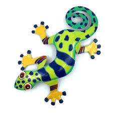 Gecko Lizard Collectible 13" Tropical Indoor Outdoor Decor Metal Art FO  