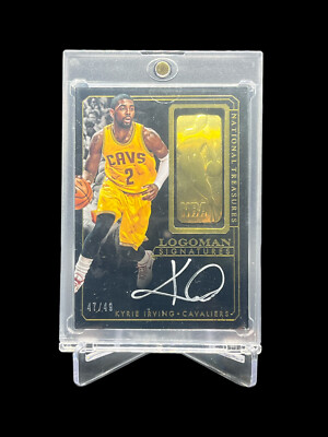 2014-15 National Treasures Kyrie Irving Logoman Signatures Gold 