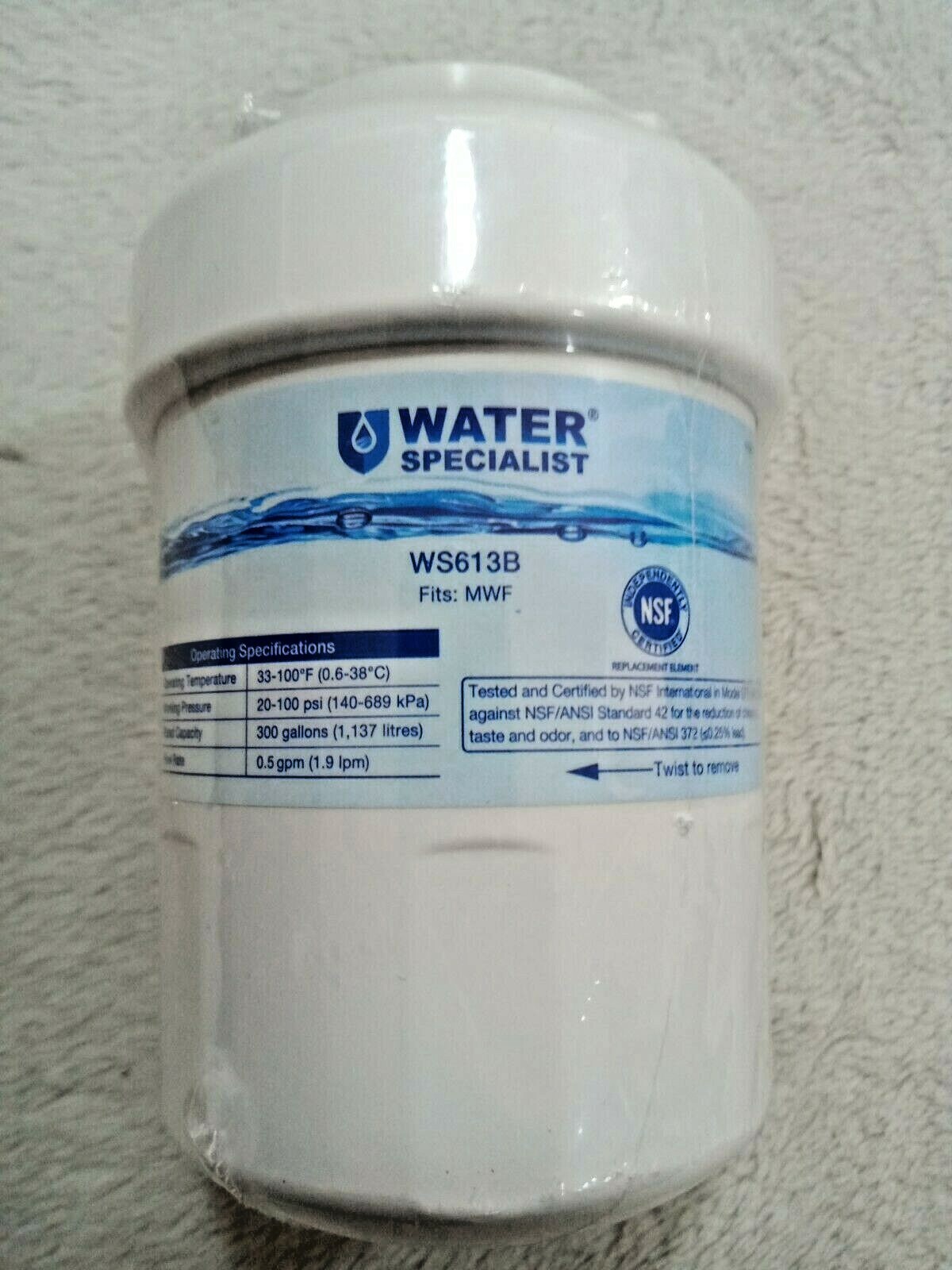Water Specialist WS613B Water Filter Replacement For GE Refrigerator