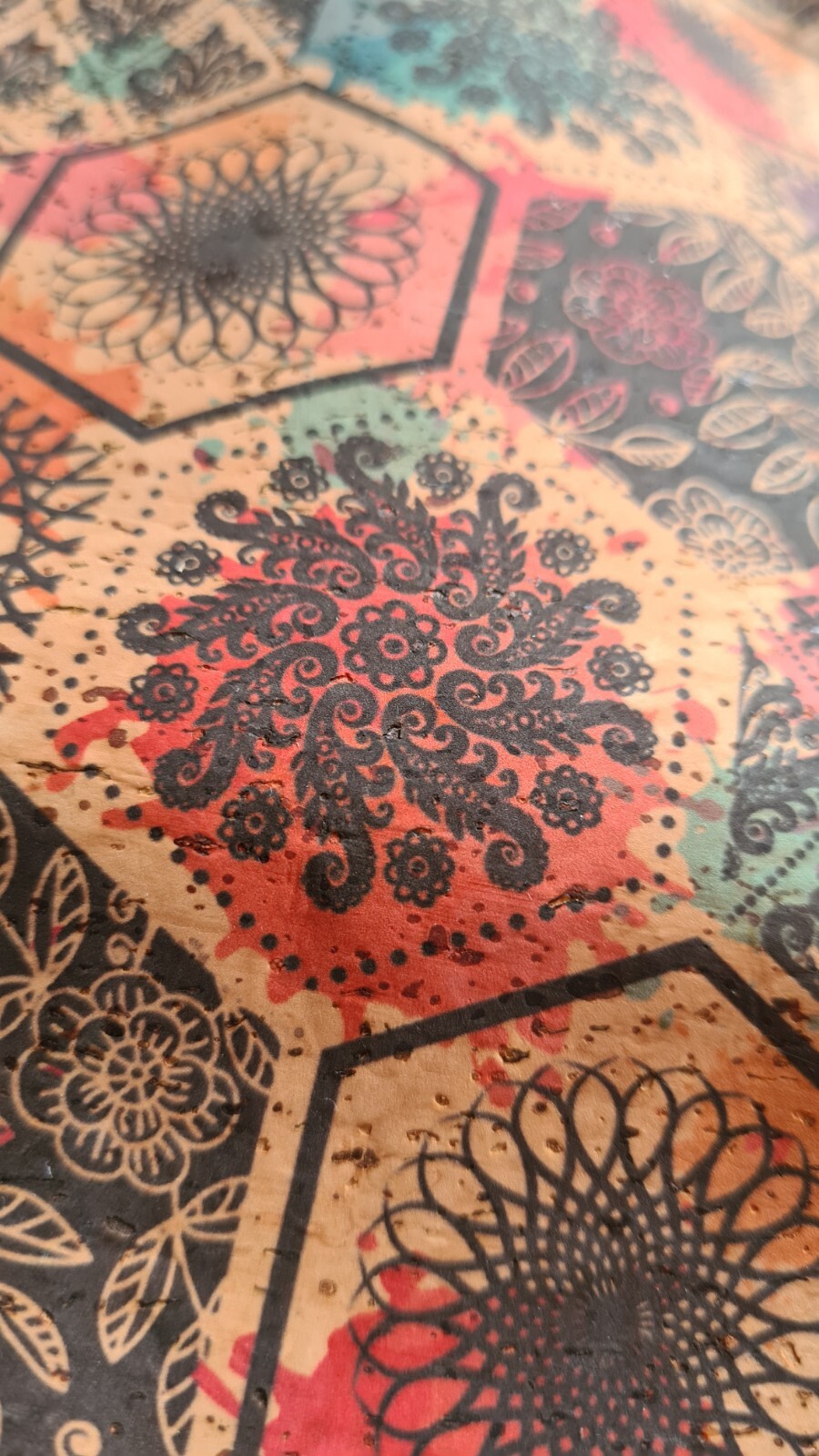 Portuguese Cork Patterned Drawstring Backpack Bag… - image 7