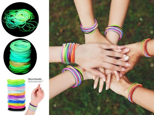 10 x PULSERAS GOMOSAS Jalea Goma Bandas Pelo Halloween Pulsera Fiesta Vestirse - Imagen 6 de 40