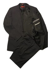 Hugo Boss Charcoal Striped 2-Piece Men s Suit 100 Virgin Wool Size 42L-32