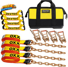 8 Point Roll Back Vehicle Tie down Kit Tow Truck Flatbed Straps with Chain