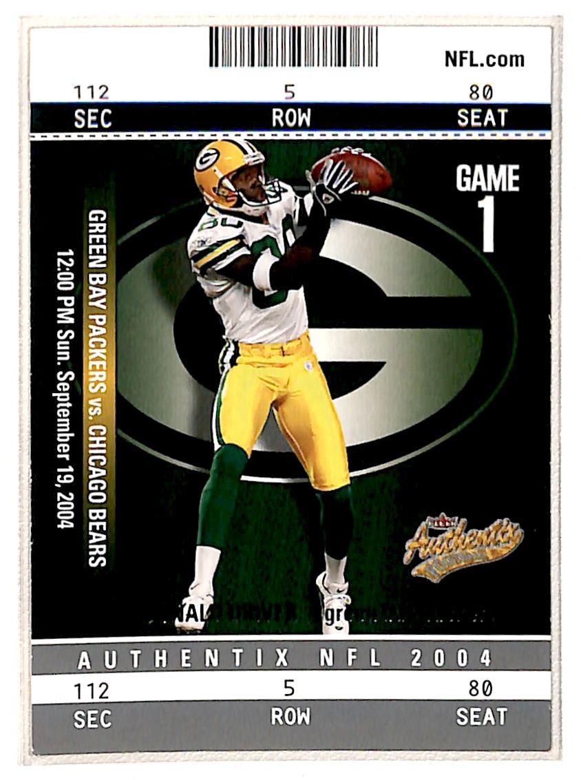 2004 Fleer Authentix NFL Donald Driver Green Bay Packers #84