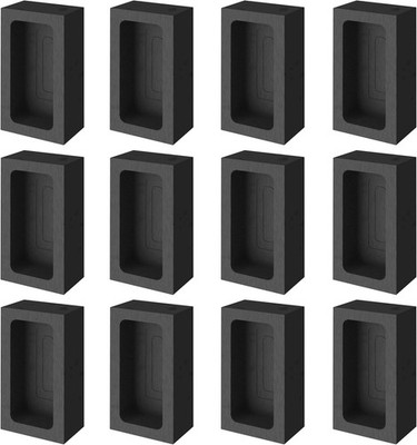 Mmasters 1Kg-12 Pieces Premium Graphite Ingot Mold for Metal Casting - High-Puri