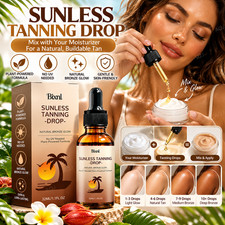 Sunless Tanning Drops for Face  Body - Plant Based Self Tanner Drops Natural