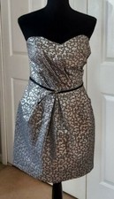 ALEXIA ADMOR Strapless Fit and Flare  Metallic Cocktail Dress Sz M