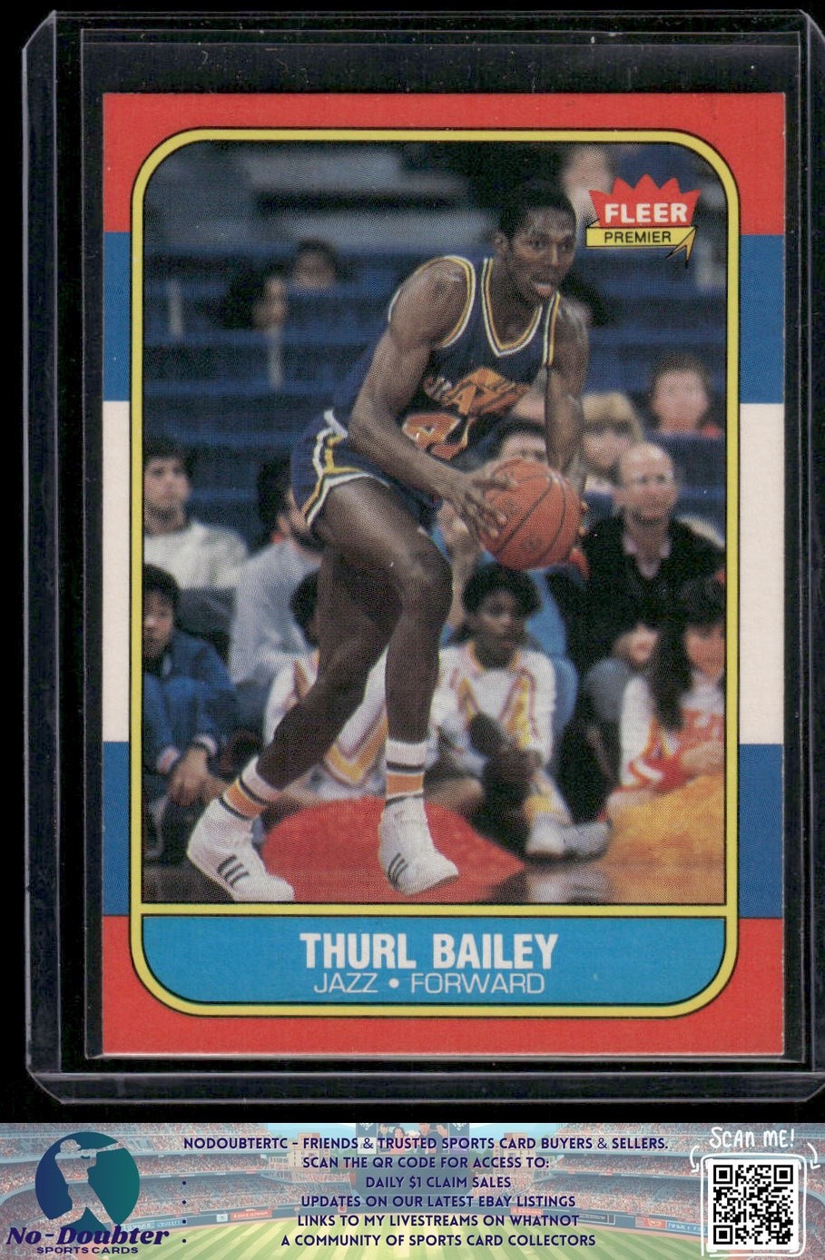 1986-87 Fleer #6 Thurl Bailey Utah Jazz 86BB