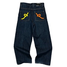 Vintage Y2k Youth Boys Rocawear Baggy Hop Hop Dark Denim Jeans Size 10