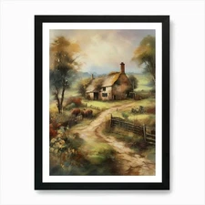 Printable Wall Art, Vintage Landsca Framed Wall Art Poster Canvas Print Picture