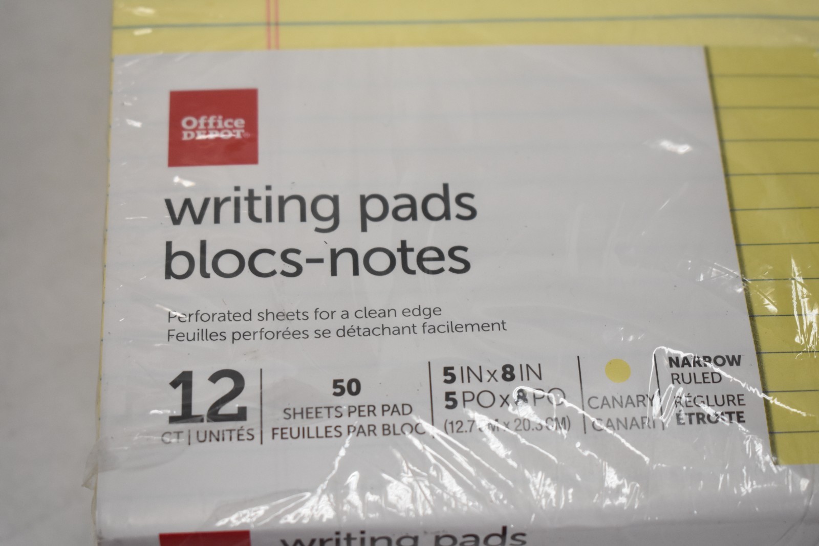 Office Depot Writing Pads Bloc Notes 12 Pack 5" x 8" 50 Sheets/Pad Yellow