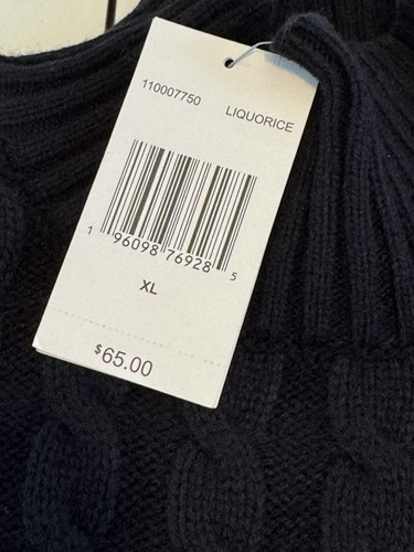 Juicy Couture Crown Fair Isle Sweater XL Black Purple Mock Neck NWT $65 Y2K - Picture 7 of 9