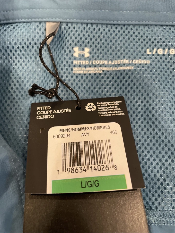 NWT Under Armour 100% Nylon Vented Aqua Blue Fishing Shirt Men’s Size L!! - Image 4 of 4