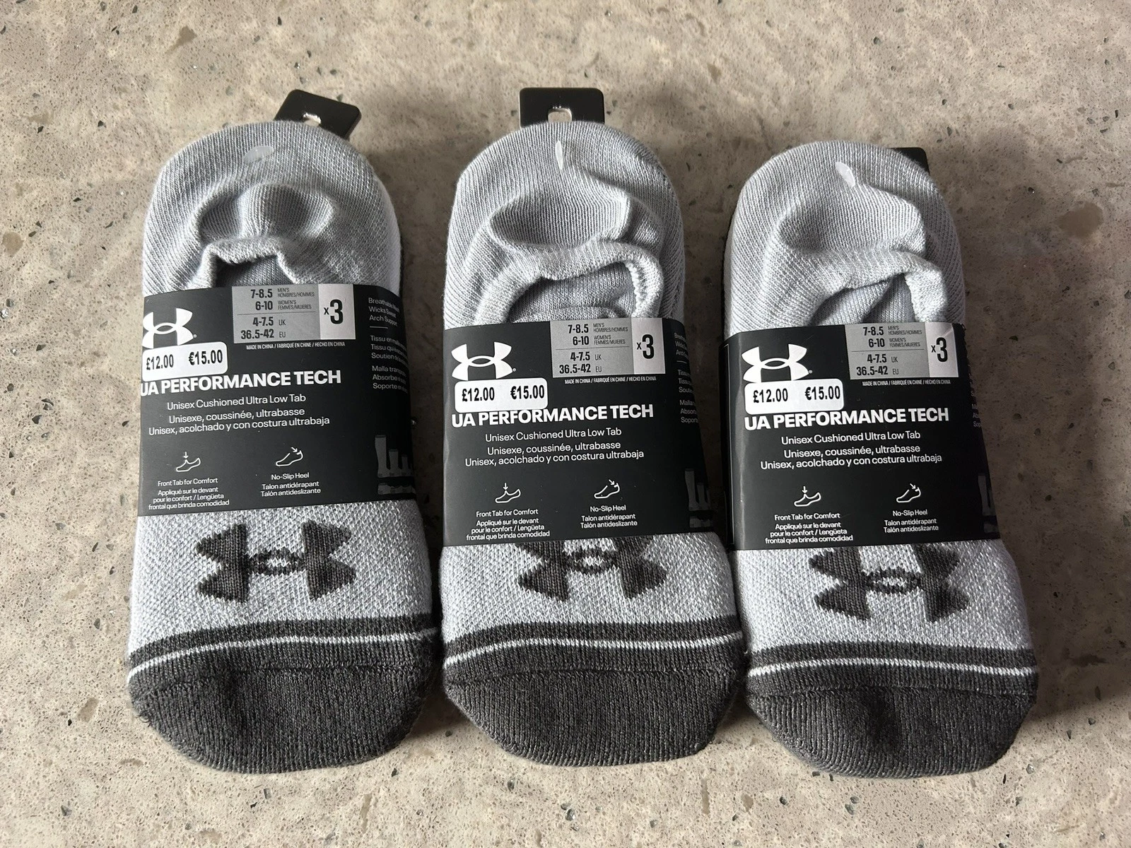 Under Armour Unisex Ultra Low Performance Tech 3 x 3 Packs 9 Pairs Socks Sports