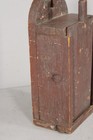 THE BEST 17TH C AMERICAN PILGRIM HANGING SLIDE LID CANDLE BOX ORIGINAL RED PAINT — photo 5
