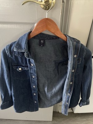 Gap Kids Unisex Toddler Denim Shirt Jacket M Button Front Western Style