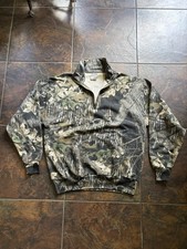 Vintage 90s Jerzees Outdoors Mossy Oak Quarter Zip Sweater L 24x27