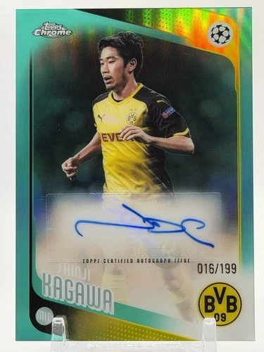 2025-26 Topps Chrome UEFA Club Competitions UCC - Shinji Kagawa AUTO /199 TEAL