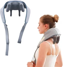 Wireless Shiatsu Back Neck Shoulder Massager Heat Deep Tissue Arm 3D Kneading