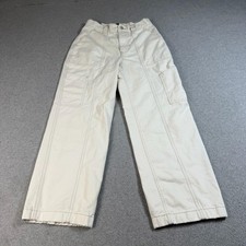 Abercrombie  Fitch Pant Women 4 White Cargo Straight Twill Pockets Academia Y2K