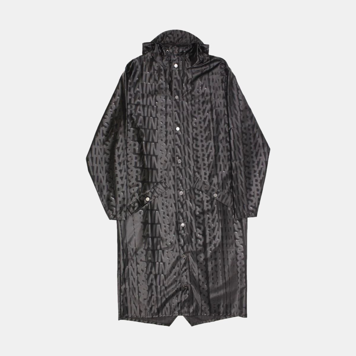 Rains Men's Black Polyester Longer Jacket Size S