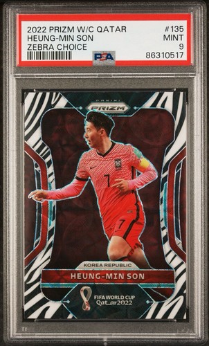 Heung Min Son [Choice Zebra] #135 2022 Panini Prizm World Cup card