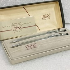Vintage Cross Classic Century Chrome Ballpoint Pen Mechanical Pencil Set VP909