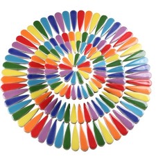 200g Petal Droplet Shaped Ceramic Mosaic Tiles for Crafts, Vibrant Colors, Ce...